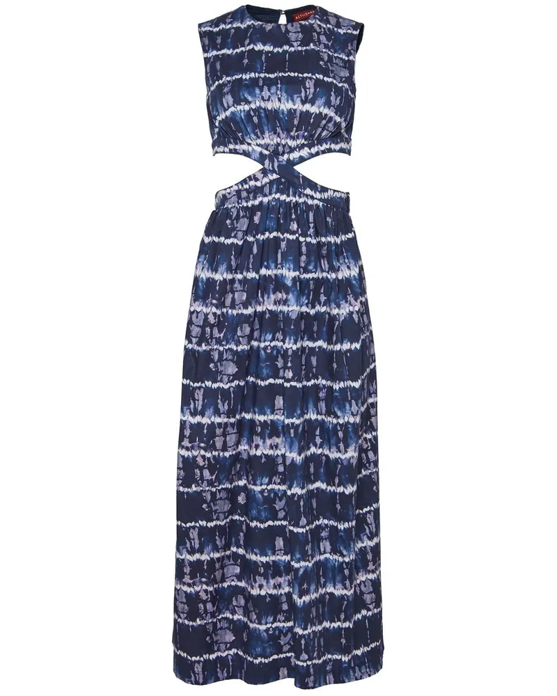 Altuzarra Ashima Maxikleid mit Batikmuster Blau