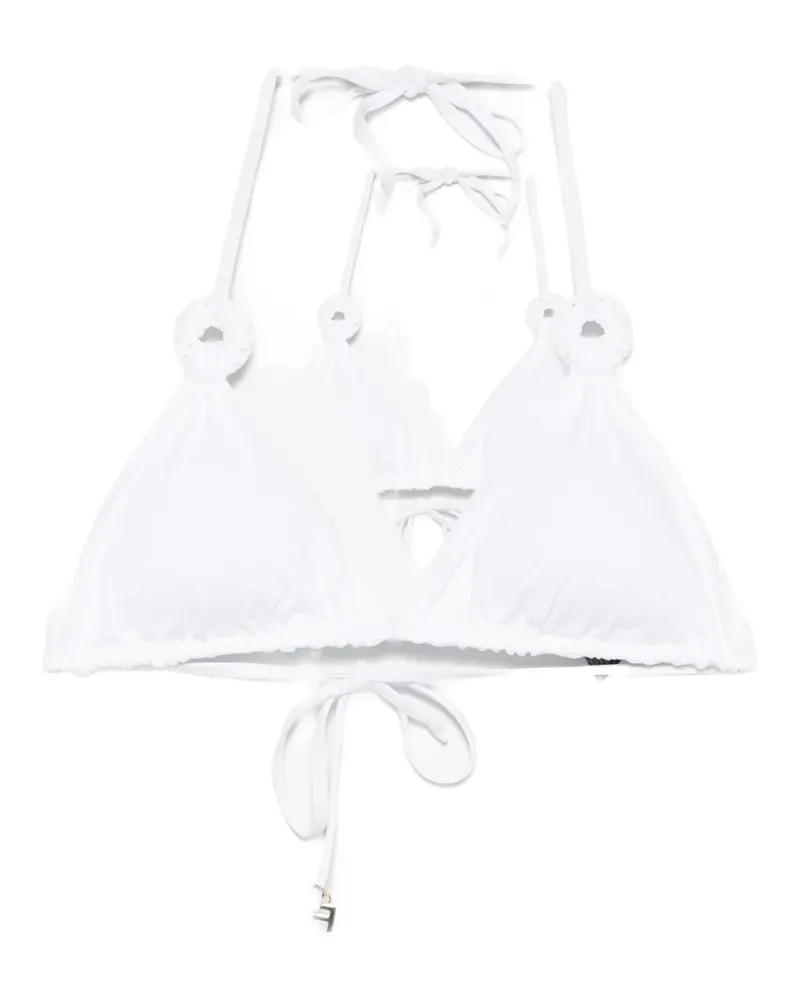 FISICO-Cristina Ferrari ring-detail triangle bikini top - Weiß Weiß
