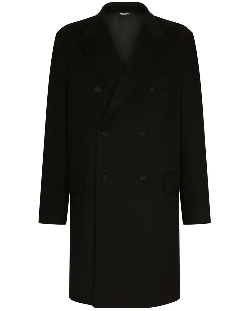 Dolce & Gabbana Doppelreihiger Mantel - Schwarz Schwarz