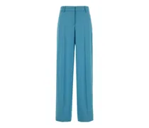 Satinhose mit weitem Bein - Blau