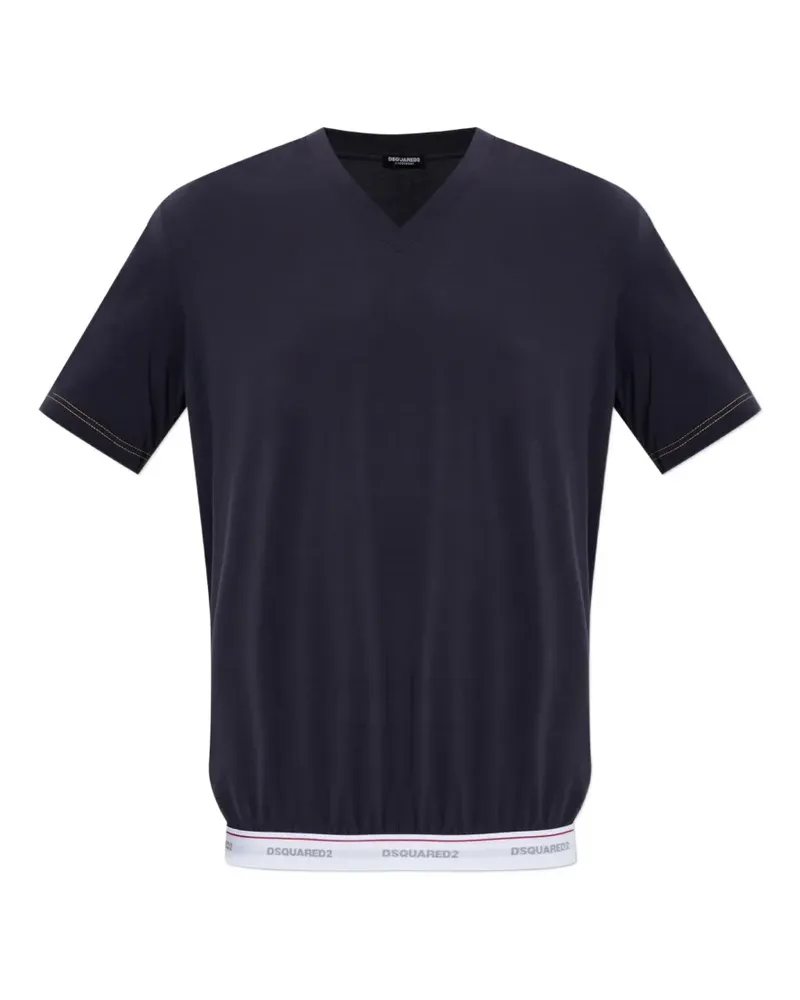 Dsquared2 T-Shirt mit V-Ausschnitt - Blau Blau