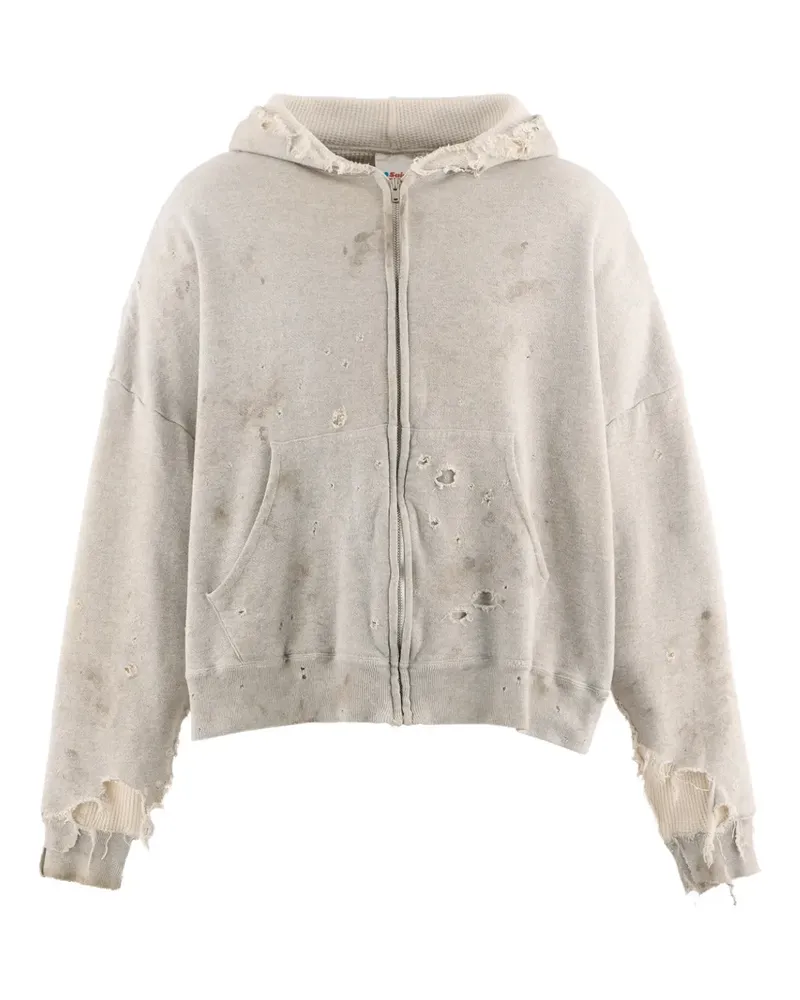 SAINT MXXXXXX Kapuzenjacke im Distressed-Look - Grau Grau