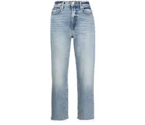 Cropped-Jeans mit Fransensaum