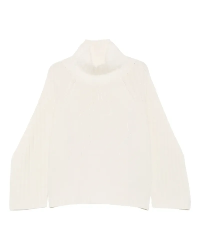 Fedeli Gerippter Rollkragenpullover - Weiß Weiß