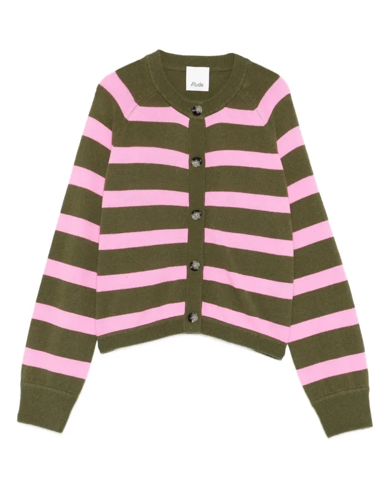 ALLUDE Gestreifter Cardigan - Grün Grün