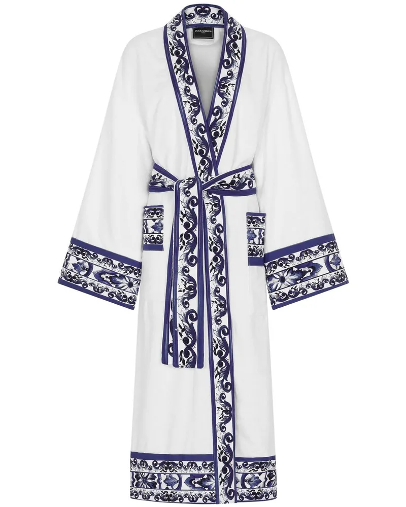 Dolce & Gabbana Bademantel aus Frottee - Weiß Weiß