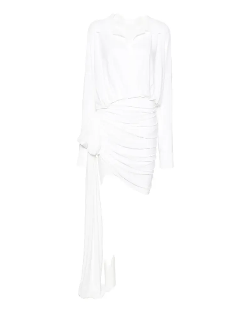 Norma Kamali draped mini dress - Weiß Weiß
