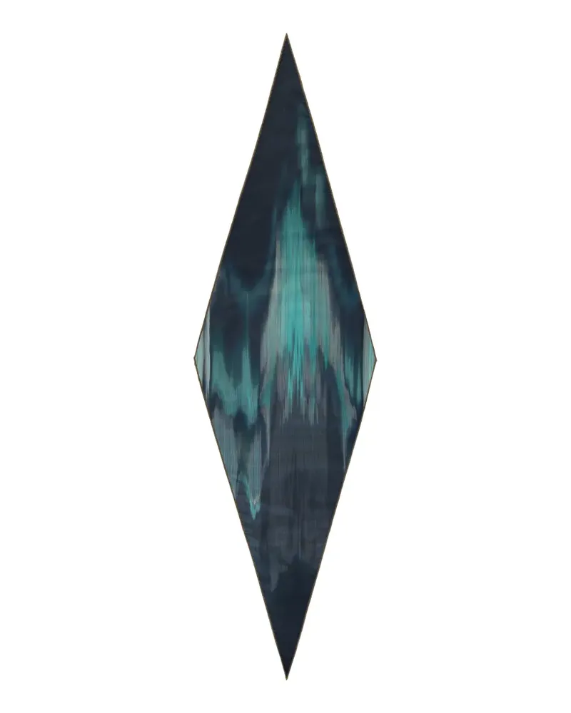 Ermenegildo Zegna abstract-print diamond-shaped scarf - Blau Blau