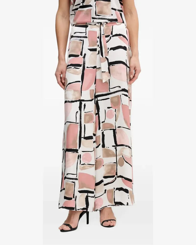 Joseph Ribkoff Palazzohose mit abstraktem Print - Weiß Weiß