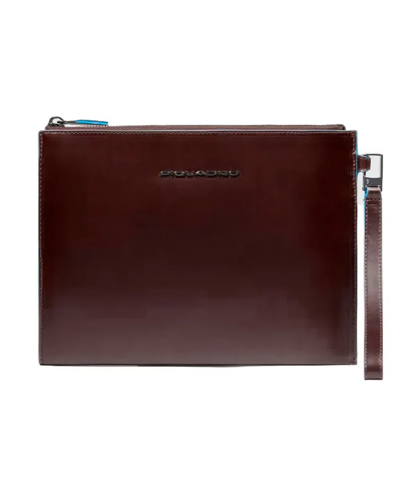 Piquadro Clutch mit Logo-Schild - Braun Braun