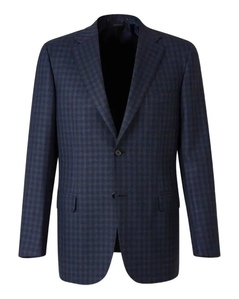 Brioni check wool-blend blazer - Blau Blau
