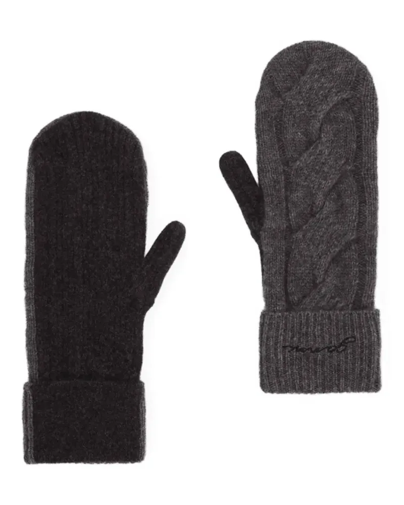 Ganni cable-knit mittens - Grau Grau