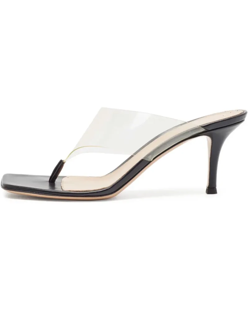 Gianvito Rossi Pre-owned Sandalen mit transparenten Riemen 75mm - Weiß Weiß