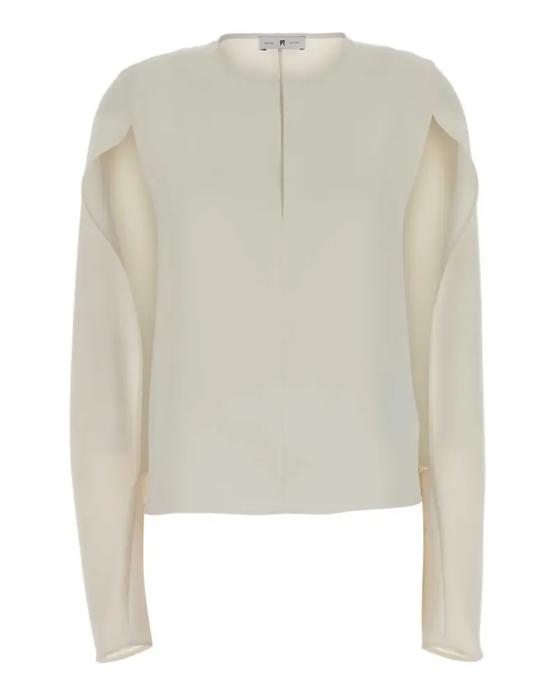 PT TORINO Grazie cape-sleeve blouse - Nude Nude