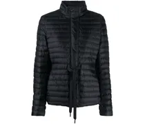 drawstring-waist padded jacket - Schwarz