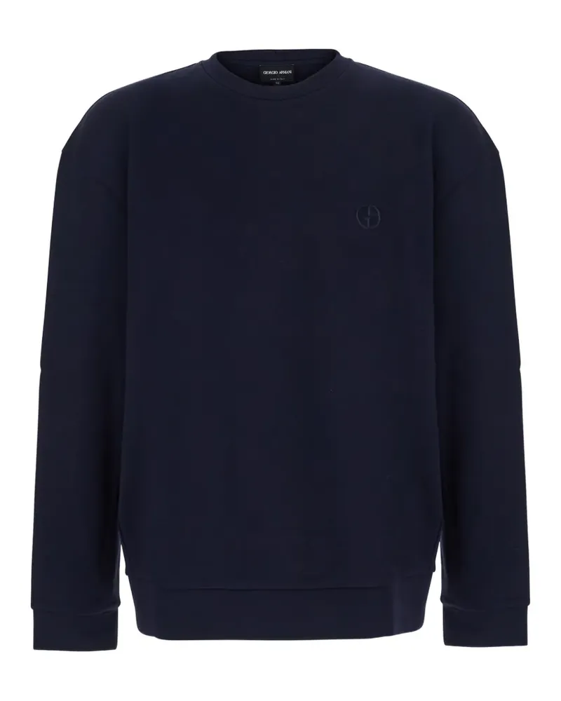 Giorgio Armani GA logo-embroidered sweater - Blau Blau
