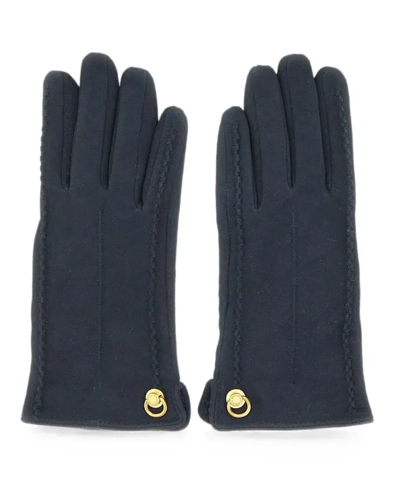 Gianni Chiarini logo-rivet suede gloves - Blau Blau