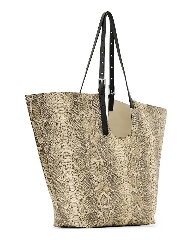 AllSaints Ara Tote Bag mit Schlangenleder-Schnalle - Nude Nude