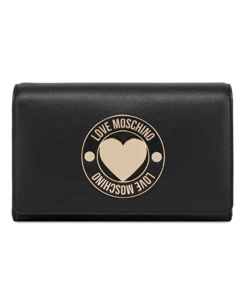 Moschino Schultertasche mit Herz-Schild - Schwarz Schwarz