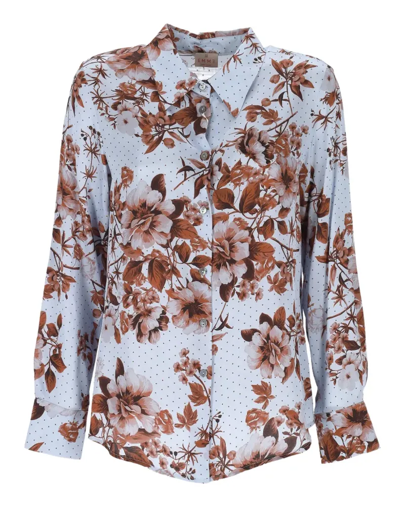 MARELLA Gepunktetes Hemd mit Blumenprint - Blau Blau