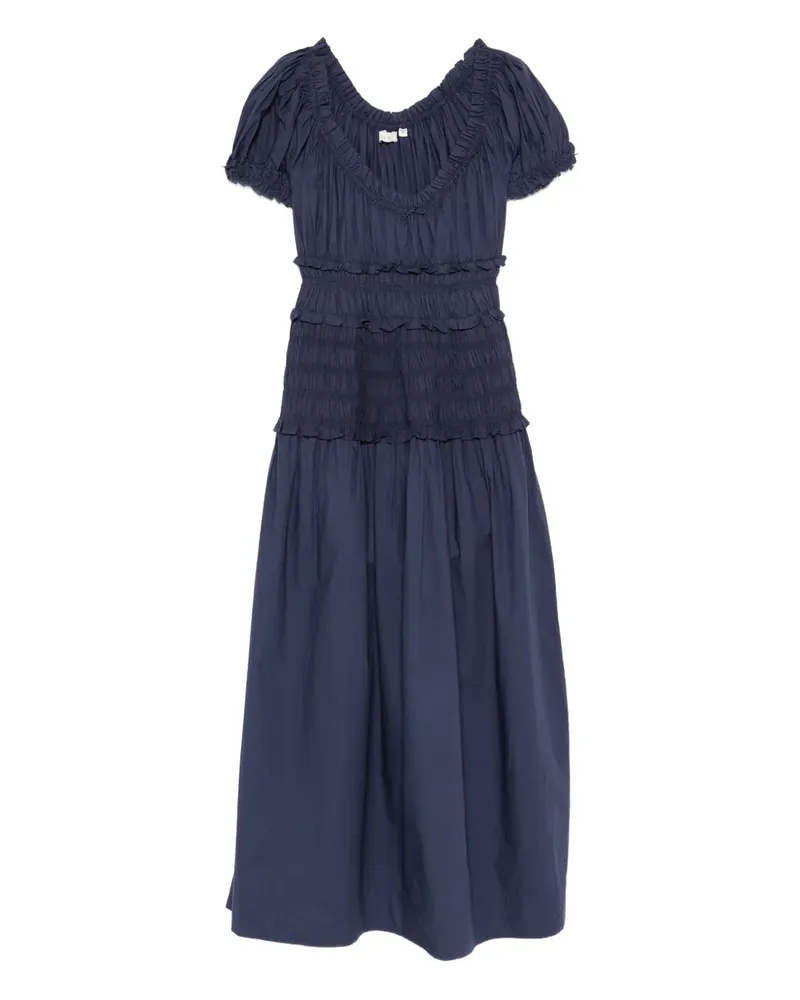 DÔEN ruffled scoop-neck dress - Blau Blau