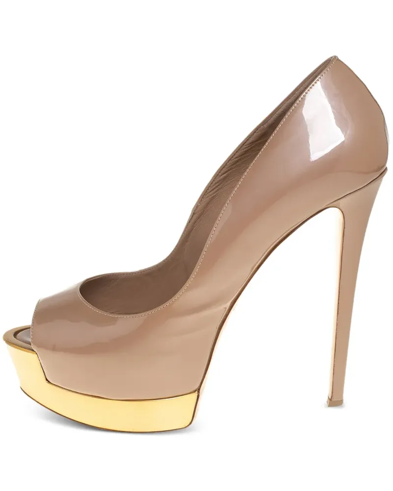 Le Silla Pre-owned Peeptoe-Pumps mit Plateau 130mm - Nude Nude