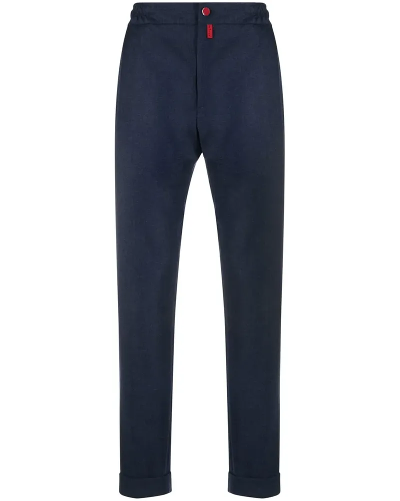 Kiton Gerade Hose mit Stretchbund - Blau Blau