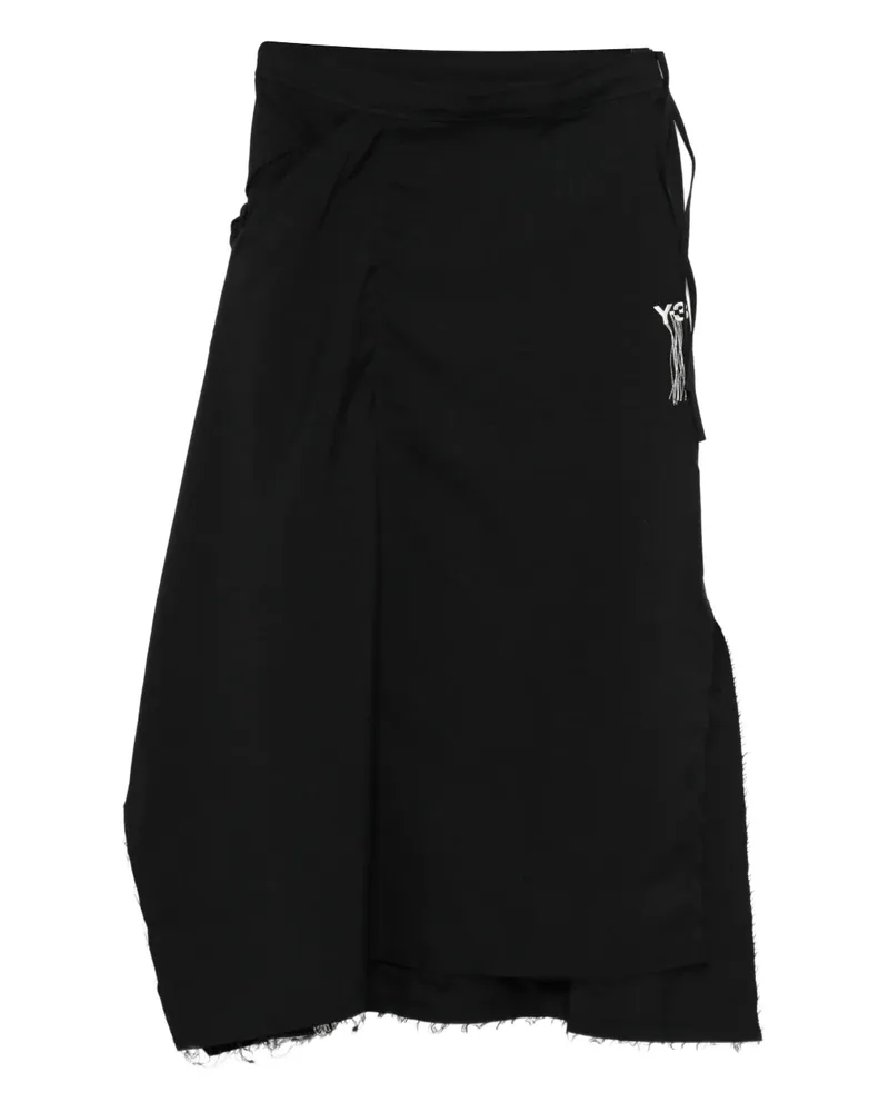 Y-3 logo-embroidered midi skirt - Schwarz Schwarz