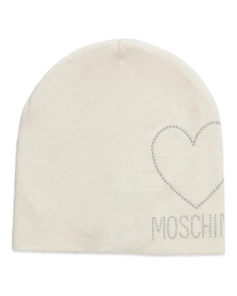 Moschino Beanie mit Kristallen - Nude Nude