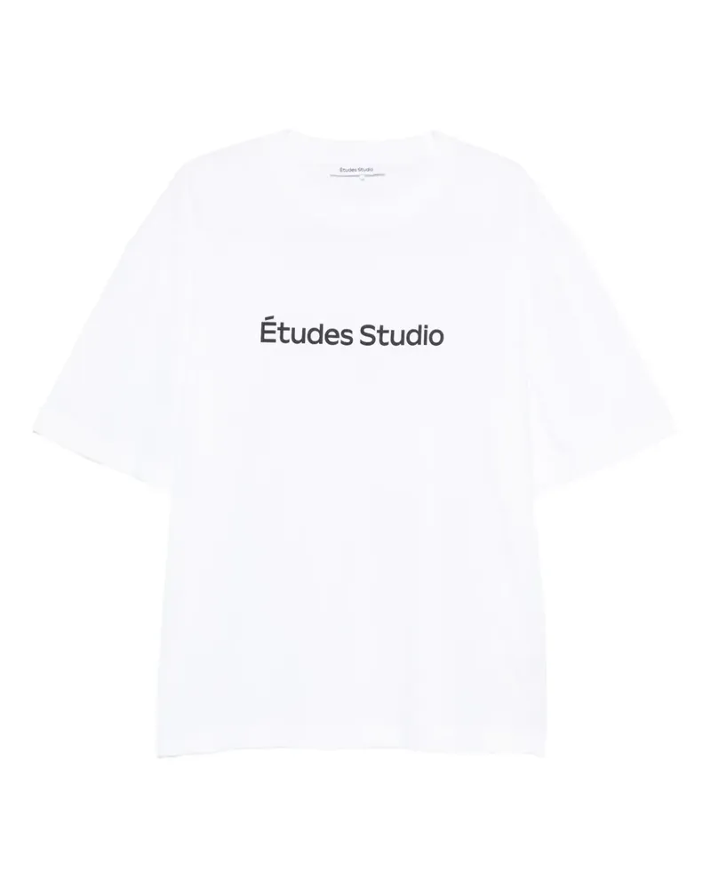 Études Studio T-Shirt mit Logo-Print - Weiß Weiß
