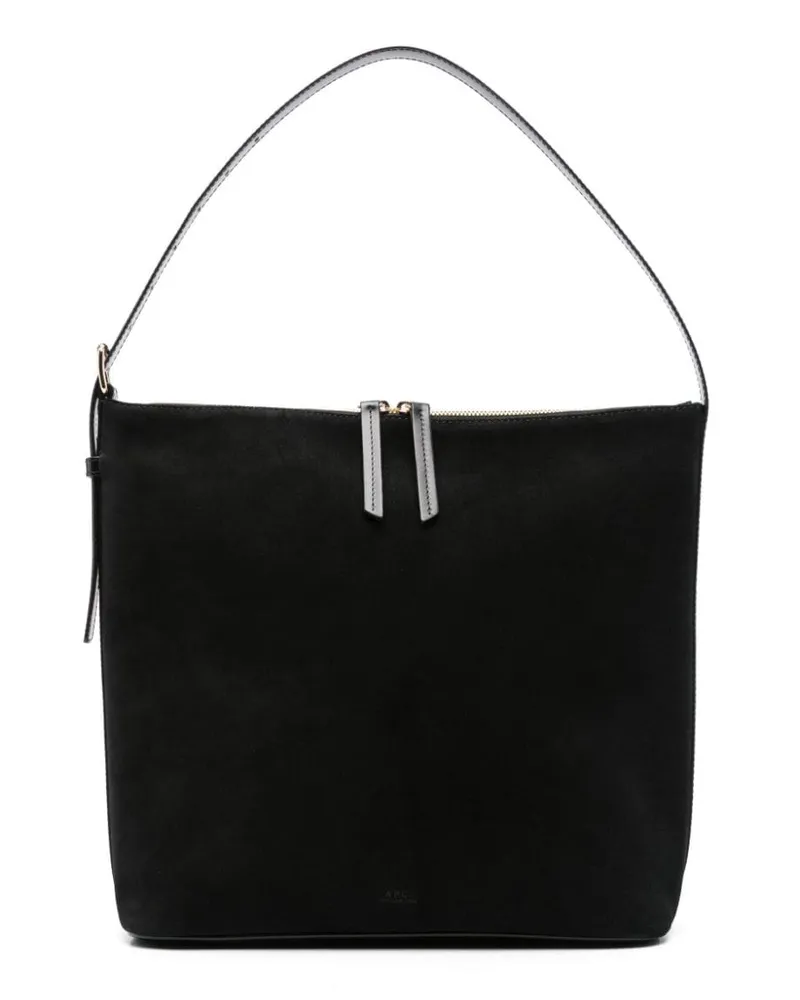 A.P.C. Schultertasche aus Wildleder - Schwarz Schwarz