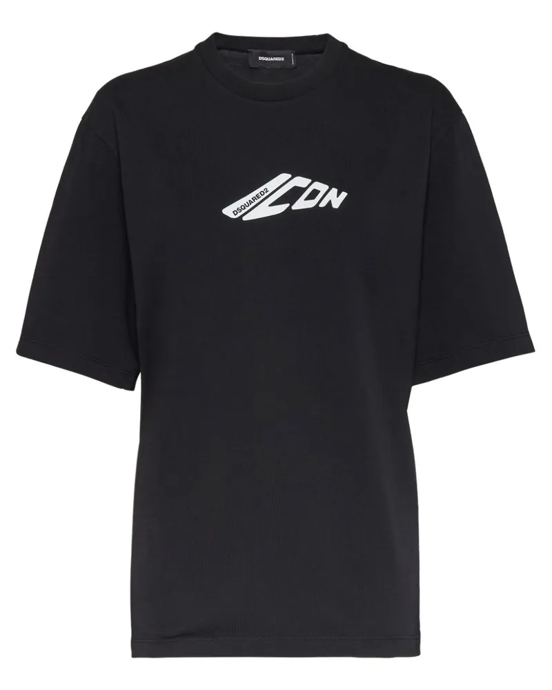 Dsquared2 T-Shirt mit "Icon"-Print - Schwarz Schwarz