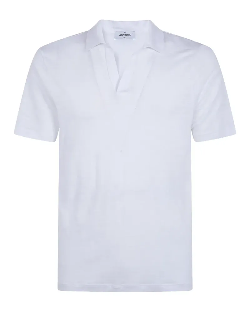 Gran Sasso V-neck polo shirt - Weiß Weiß