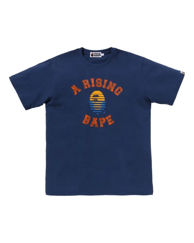 BAPE logo-print cotton T-shirt - Blau Blau