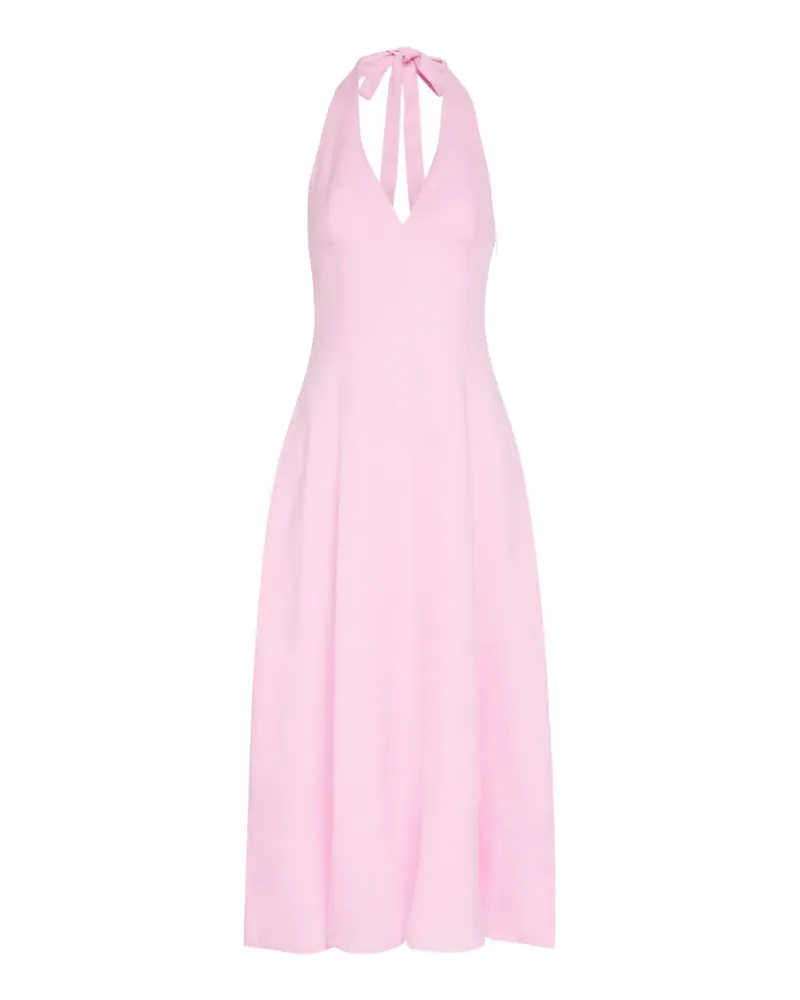 Faithfull The Brand Marais Midikleid mit V-Ausschnitt - Rosa Rosa