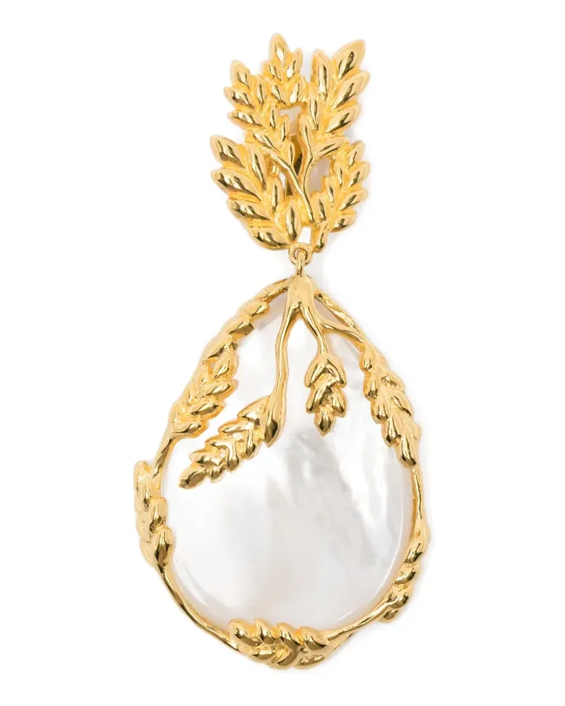 Aurélie Bidermann Françoise leaf-design earrings - Gold Gold