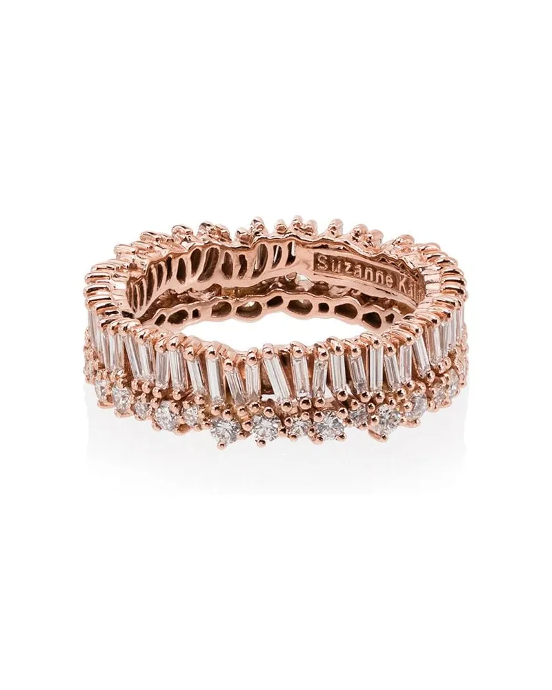 Suzanne Kalan 18kt 'Short Stack' Rotgoldring mit Diamanten - Rosa Rosa