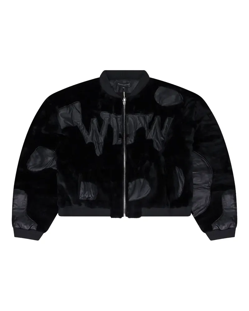 WHO DECIDES WAR appliqué bomber jacket - Schwarz Schwarz