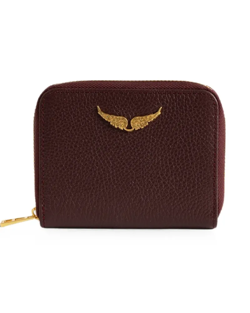 Zadig & Voltaire Mini ZV Portemonnaie aus gekörntem Leder - Rot Rot