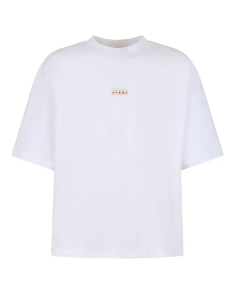 Marni T-Shirt mit Logo-Stickerei - Weiß Weiß