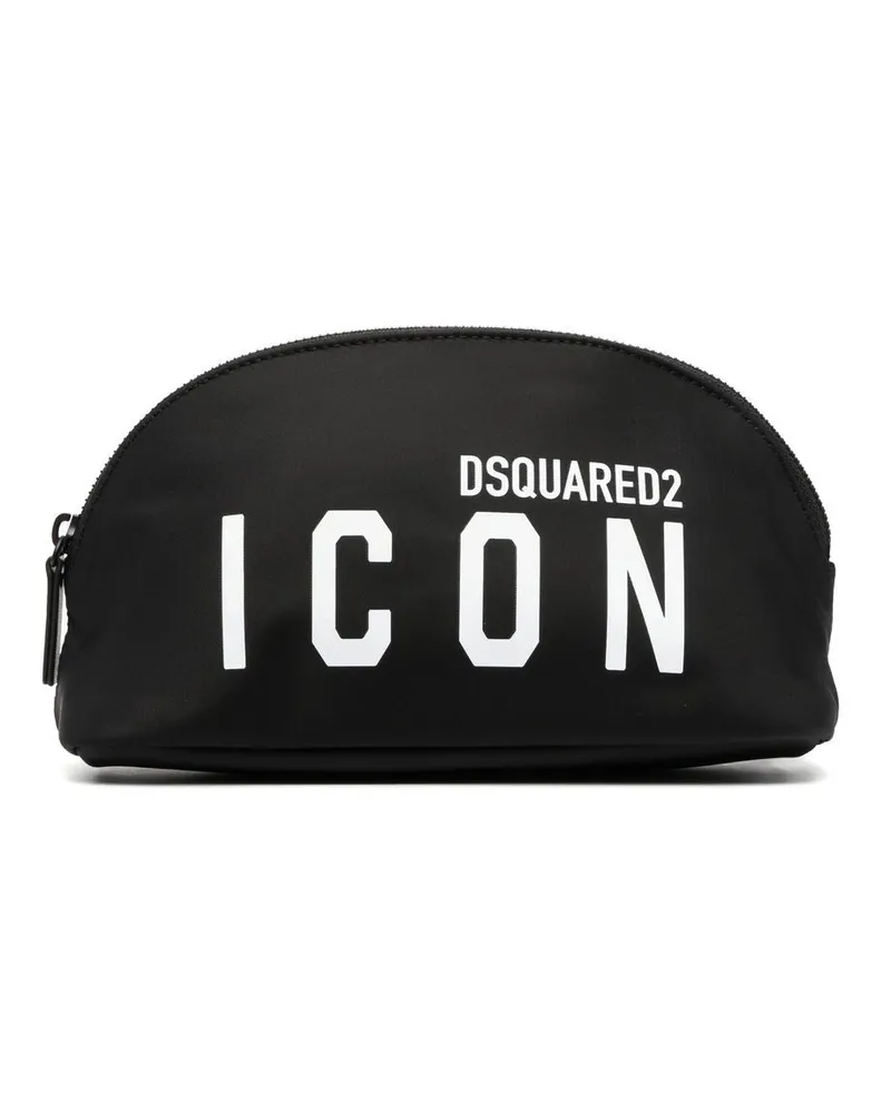 Dsquared2 Kosmetiktasche mit Logo-Print Schwarz