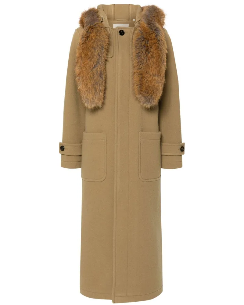 Burberry Mantel mit Faux-Fur-Besatz - Braun Braun