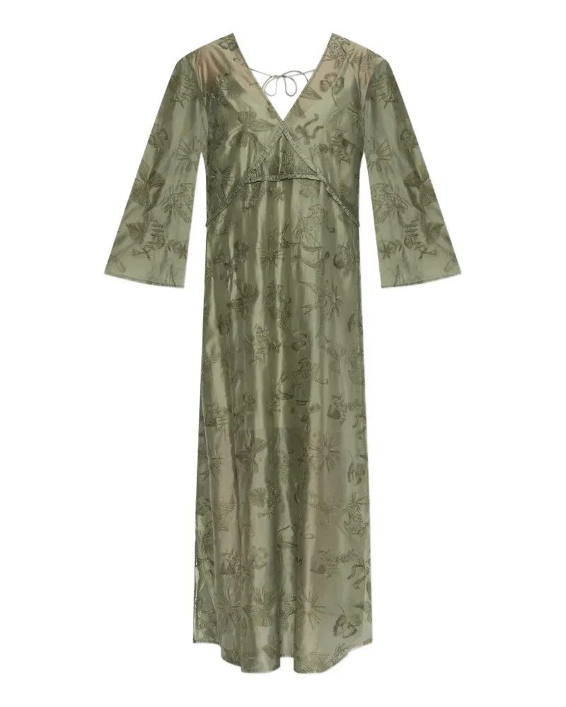 MUNTHE Boris embroidered maxi dress - Grün Grün