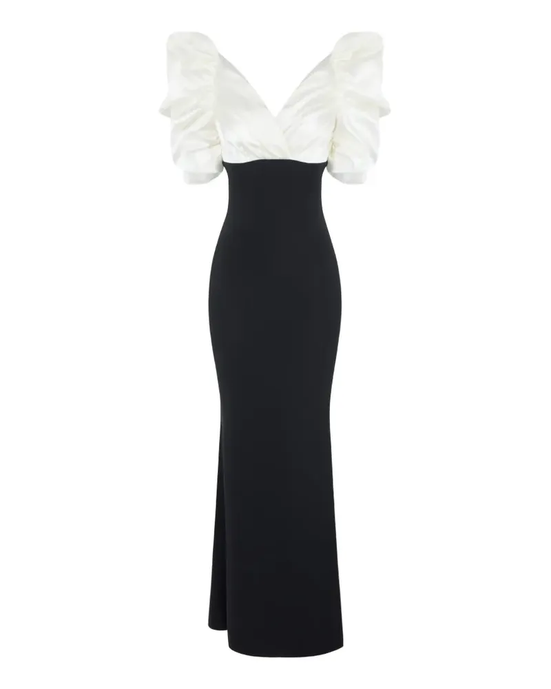 Elisabetta Franchi Red Carpet Kleid aus leichtem Krepp und Gazar - Schwarz Schwarz