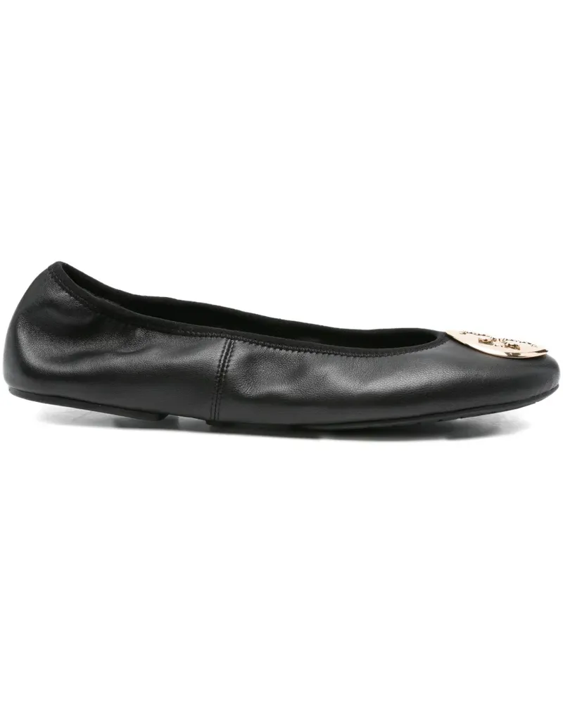 Tory Burch Ballerinas mit Logo-Schild - Schwarz Schwarz