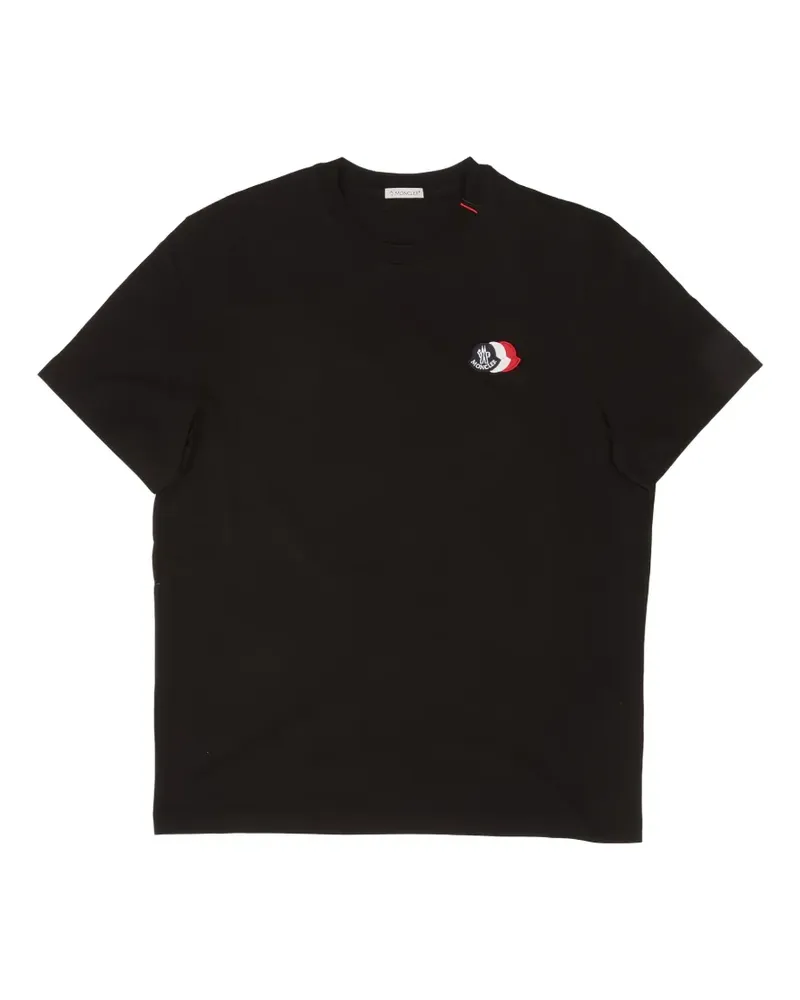Moncler logo-patch T-shirt - Schwarz Schwarz