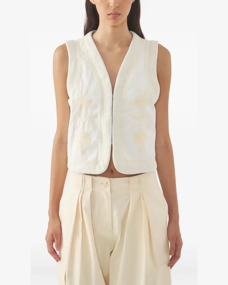 Antik Batik embroidered sleeveless vest - Weiß Weiß