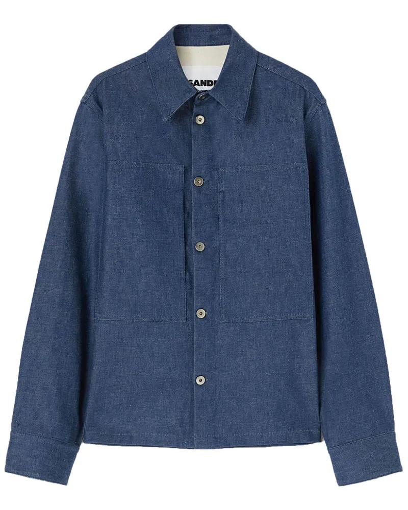 Jil Sander Hemdjacke aus Denim - Blau Blau