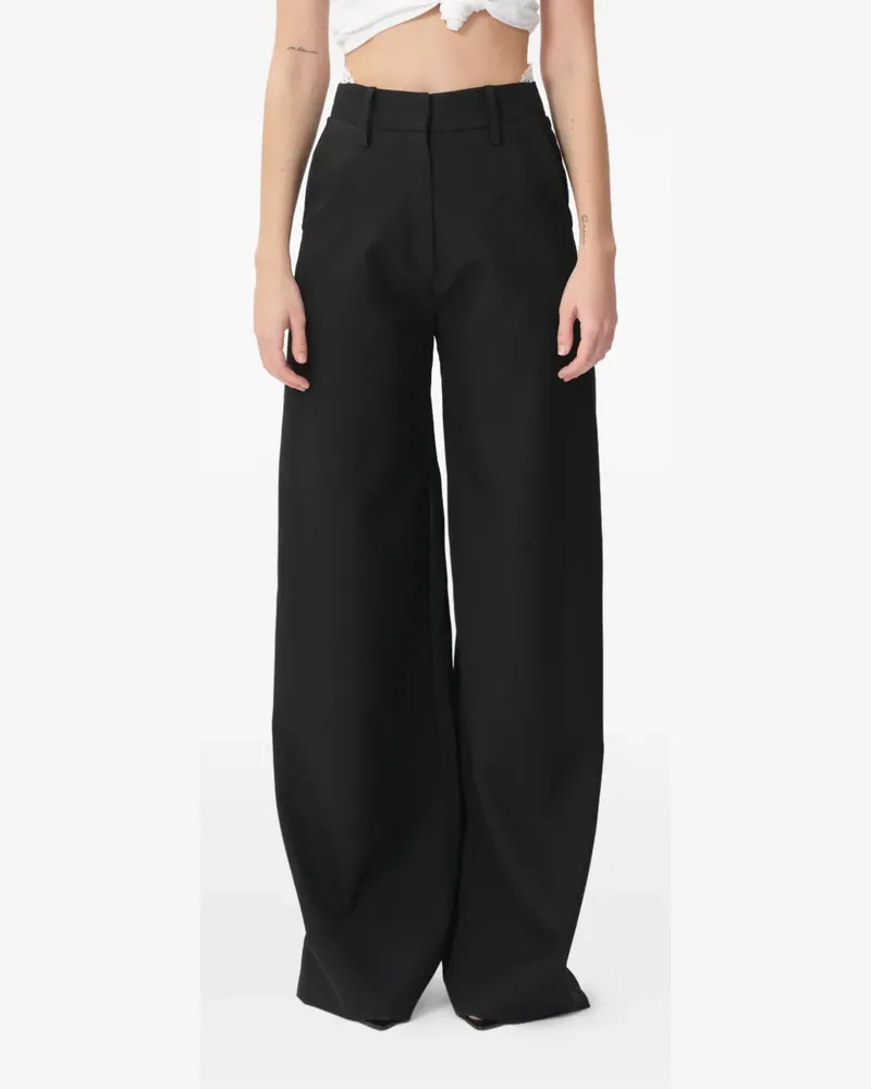 CONCEPTO Kelly veil-detail trousers - Schwarz Schwarz