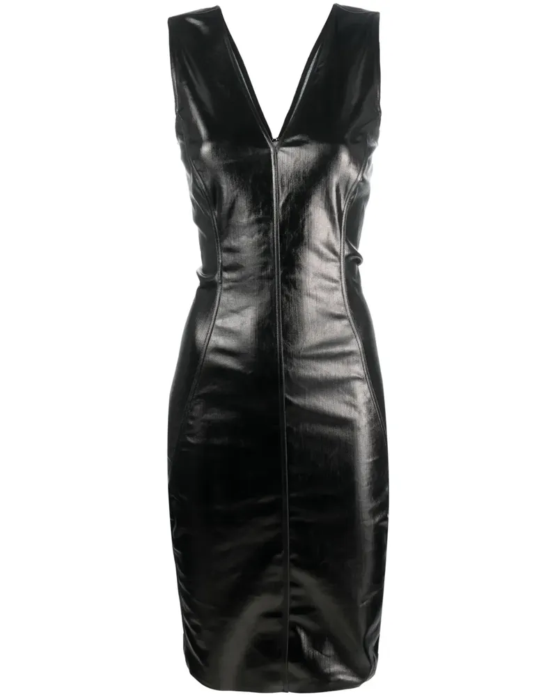 Rick Owens Kleid mit V-Ausschnitt - Schwarz Schwarz
